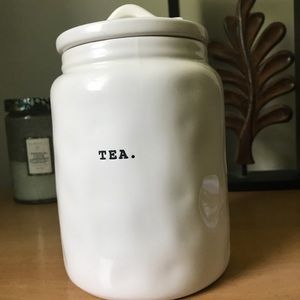 rae dunn tea canister